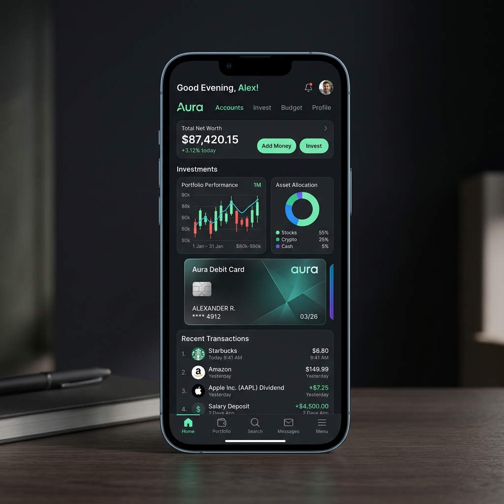 Aura Mobile Fintech Application UI Design